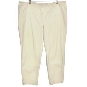 Chico’s Khaki Casual Capri Pants Chinos US 16 Size 3 Stretch Crop Welt Pockets